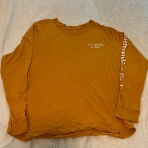Abercrombie & Fitch Orange Long Sleeve Cozy Lounge Knit Tee, Size L